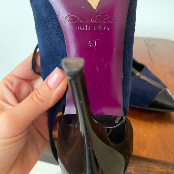 Oscar de la renta heels. Blue suede. - Picture 4 of 5